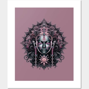 Goddess Vasudhara, Lotus Mandala Symbolizing Prosperity and Wealth Posters and Art